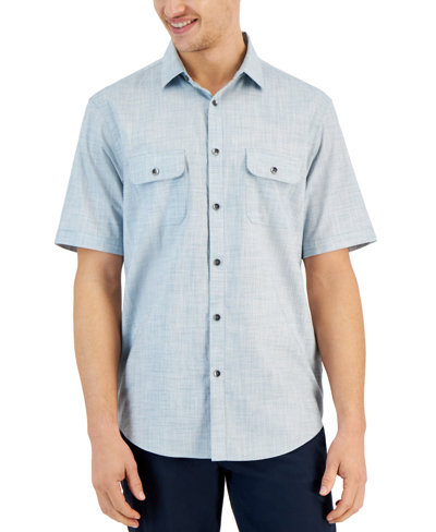 Shop Alfani Men's Warren Shirt, Created For Macy's In Dragonfly Blue