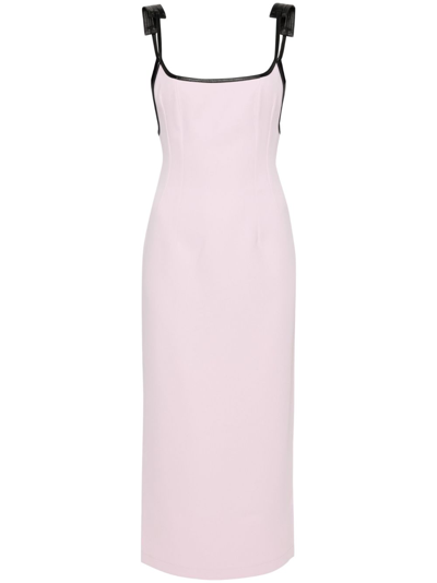 Shop Paris Georgia Nina Cady Midi Dress - Women's - Polyurethane/recycled Polyester/polyester In Pink