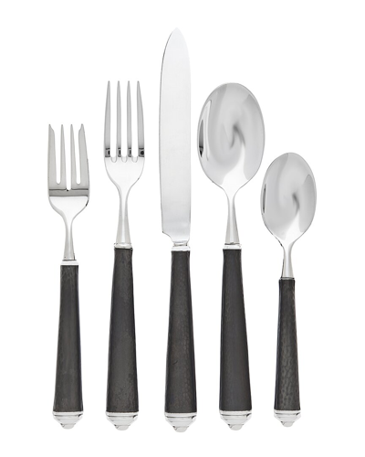 Shop Ricci Argentieri Cupola 18/10 Stainless Steel 5pc Flatware Set, Service For 1 In Black