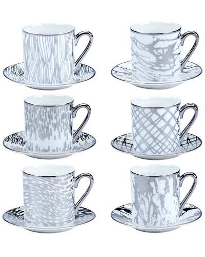 Shop Certified International Matrix Silver Espresso Cup & Saucer