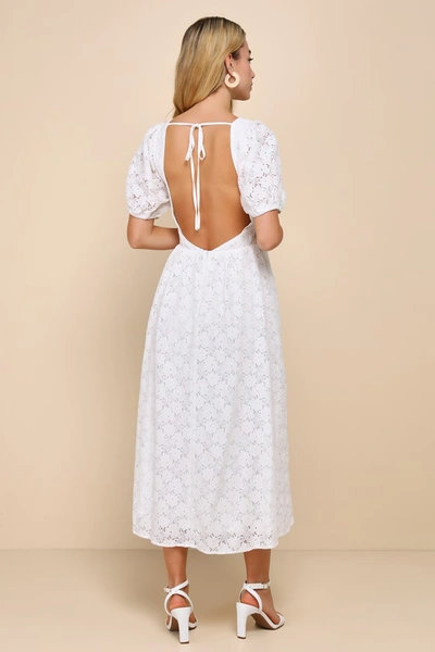 Shop Lulus Darling Quality Ivory Crochet Lace Backless Midi Dress