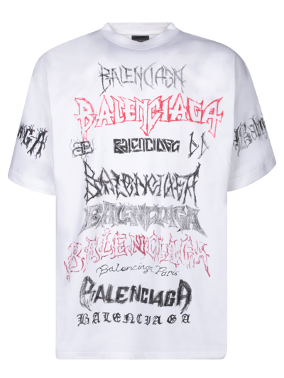 Shop Balenciaga Diy Metal White T-shirt