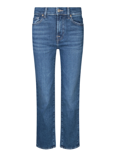 Shop 7 For All Mankind Straight Crop Blue Jeans