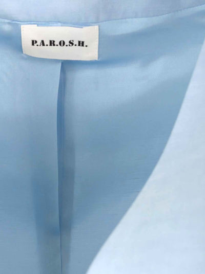 Shop P.a.r.o.s.h Viscose And Linen Vest In Blue