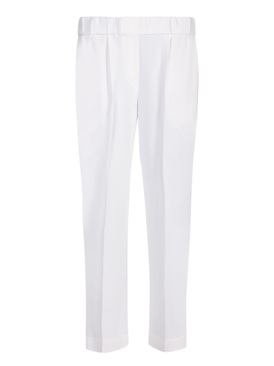Shop Brunello Cucinelli Cady Cropped Trousers In White