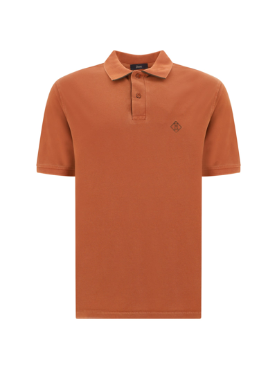 Shop Herno Polo Shirt In Arancio