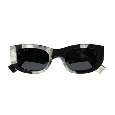 Shop Gucci Gg1627s Linea Lettering 002 Sunglasses In Nero