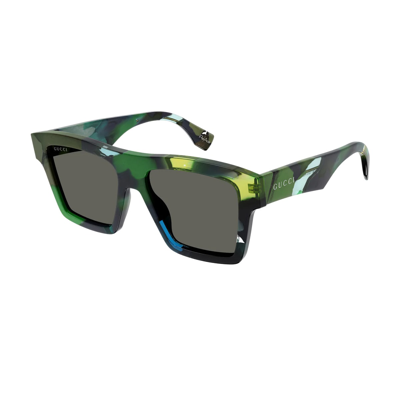 Shop Gucci Gg1623s Linea Lettering 001 Sunglasses In Verde