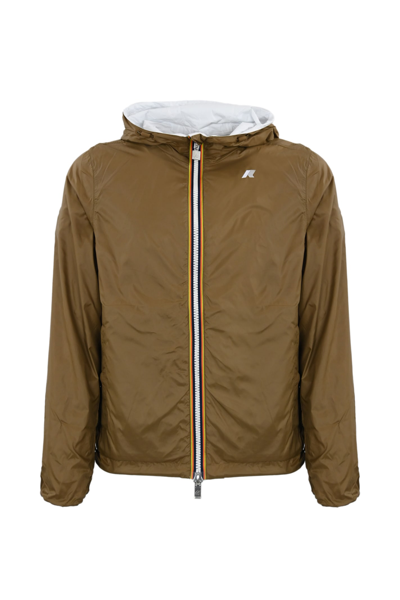 Shop K-way Jake Plus.2 Reversible Jacket In White-brown C