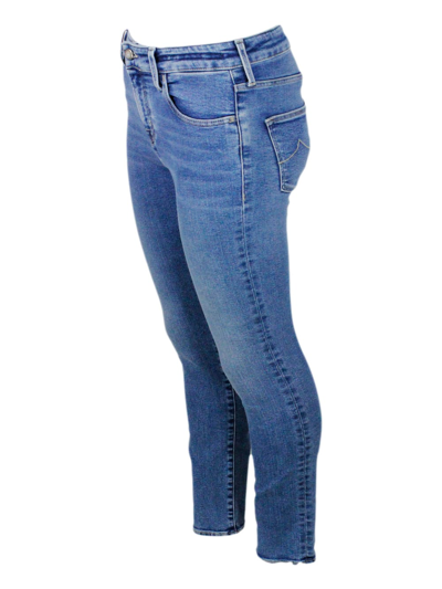 Shop Jacob Cohen 5-pocket Denim Trousers Kimberly Skynny Regular Waist In Soft Stretch Denim With Zip Closure And Spe