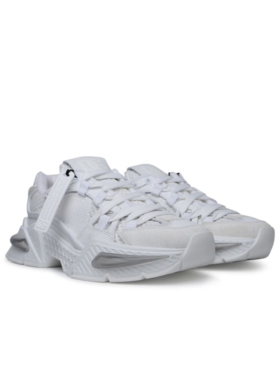 Shop Dolce & Gabbana Airmaster White Calf Leather Blend Sneakers