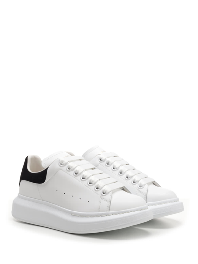 Shop Alexander Mcqueen Oversize Sneakers With Black Heel In White Black