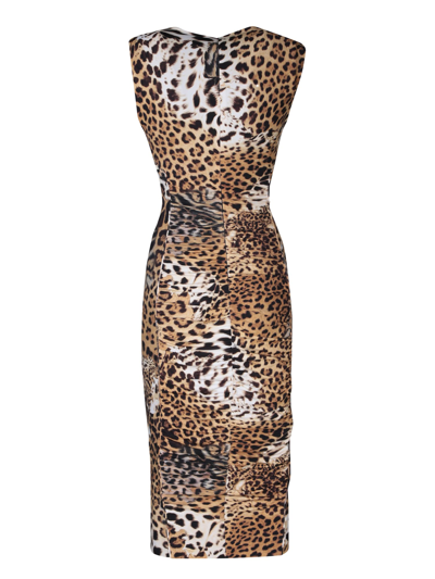 Shop Roberto Cavalli Jaguar Skin Dress In Beige