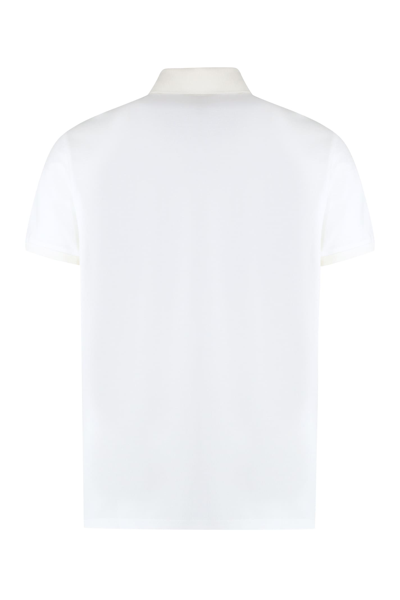 Shop Etro Short Sleeve Cotton Polo Shirt In Ivory