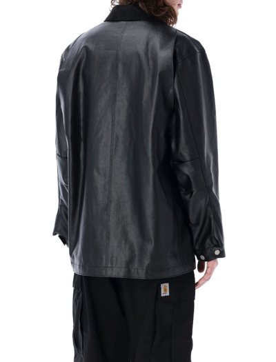 Shop Junya Watanabe Corduroy Collar Jacket In Black