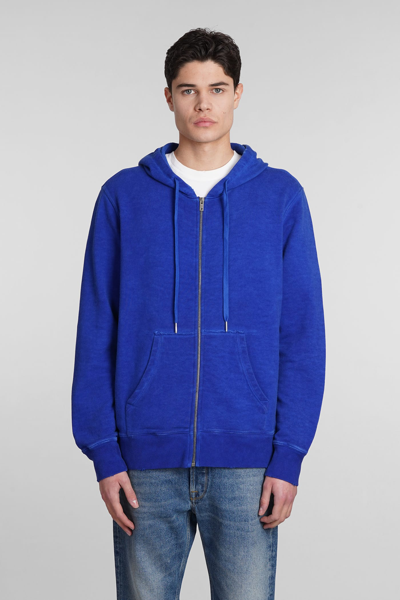 Shop Golden Goose Sweatshirt In Blue Cotton