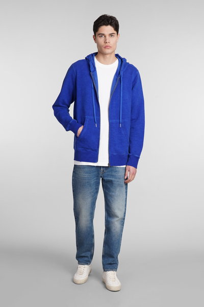 Shop Golden Goose Sweatshirt In Blue Cotton