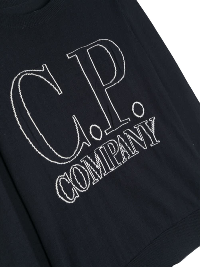 Shop C.p. Company Undersixteen Felpa Con Logo In Blue