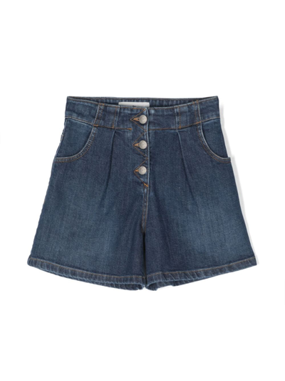 Shop Etro Shorts Denim Con Pieghe In Blue