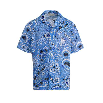 Shop Etro Camicia Con Stampa Paisley In Light Blue