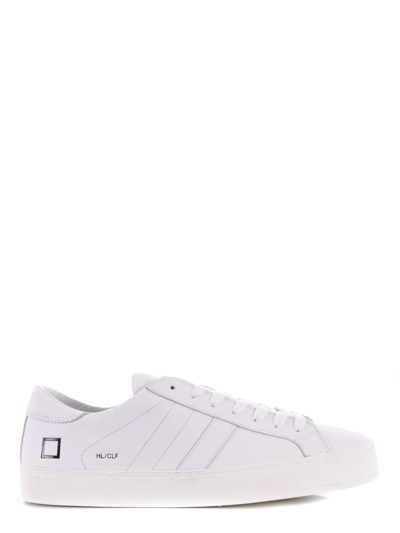 Shop Date D.a.t.e. Mens Sneakers In Leather In Bianco