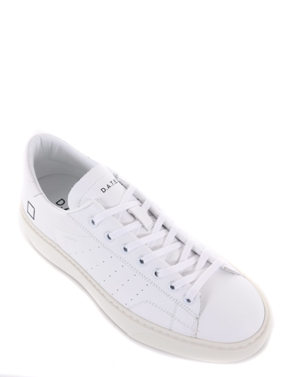 Shop Date D.a.t.e. Mens Sneakers Sonica Calf In Leather In Bianco