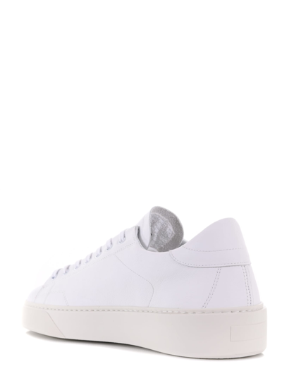 Shop Date D.a.t.e. Mens Sneakers Sonica Calf In Leather In Bianco