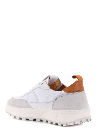 Shop Date D.a.t.e. Sneakers Kdue Colored In Suede And Nylon Mesh In Bianco/arancio