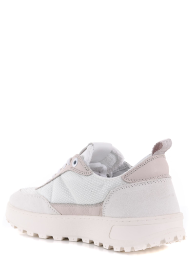 Shop Date D.a.t.e. Sneakers Kdue Hybrid In Leather And Nylon In Ghiaccio/bianco