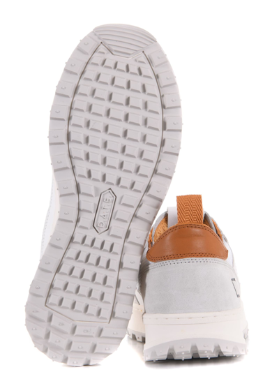 Shop Date D.a.t.e. Sneakers Kdue Colored In Suede And Nylon Mesh In Bianco/arancio