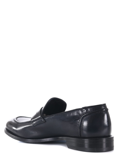 Shop J. Wilton Jerold Wilton Loafers In Leather In Blu Scuro