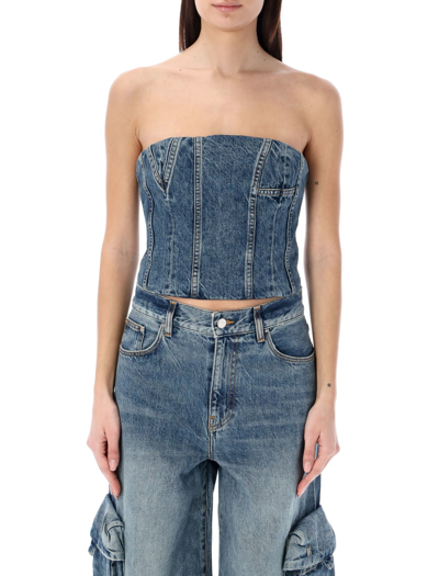 Shop Amiri Ma Bustier In River Indigo