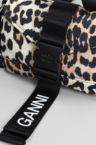 Shop Ganni Shoulder Bag In Animalier Polyester