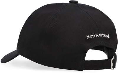 Shop Maison Kitsuné Logo Baseball Cap In Black