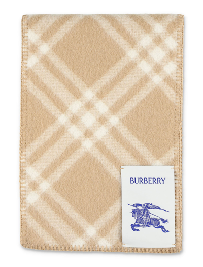 Shop Burberry Check Wool Scarf In Archive Beige Check