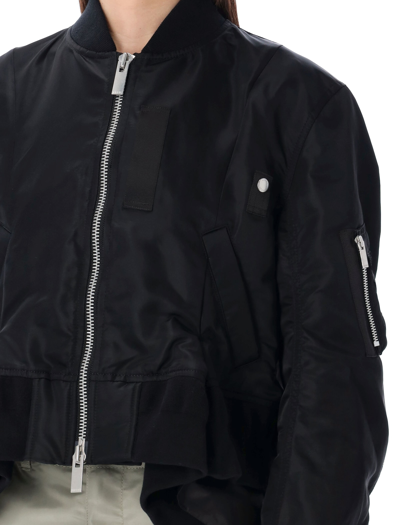 Shop Sacai Paneled Bomber Jacket In Black