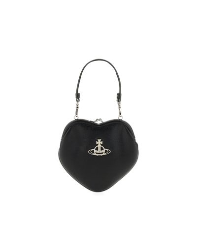 Shop Vivienne Westwood Designer Handbags "belle" Heart Frame Bag In Black