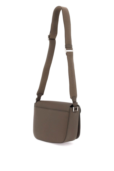 Shop Ferragamo Flame Shoulder Bag (medium) In Brown