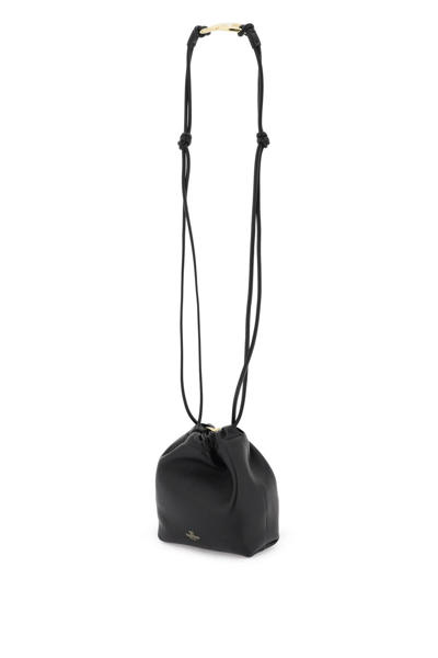 Shop Valentino Mini Vlogo Bucket Bag With Pouf In Black