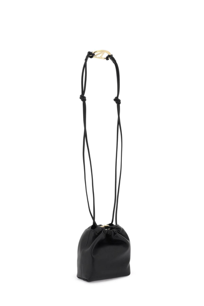 Shop Valentino Mini Vlogo Bucket Bag With Pouf In Black