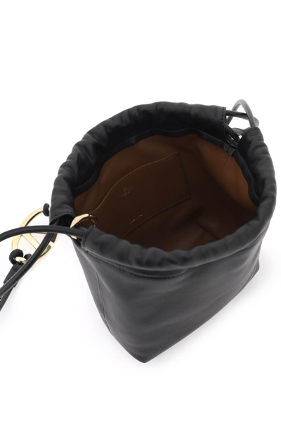 Shop Valentino Mini Vlogo Bucket Bag With Pouf In Black