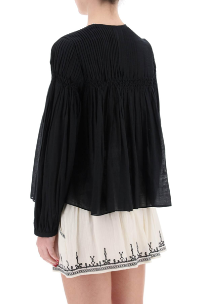 Shop Marant Etoile "cotton Abadi Blouse For In Black