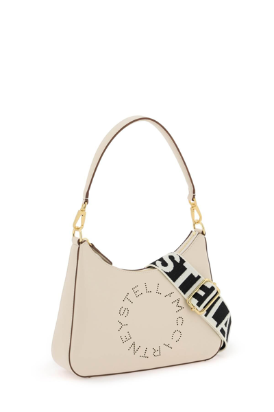 Shop Stella Mccartney Small Logo Shoulder Bag In Neutro