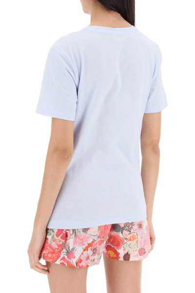 Shop Marni Hand-embroidered Logo T-shirt In Light Blue