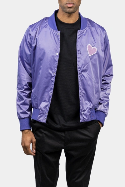 Shop Inimigo Heart Patch Bomber Jacket In Purple