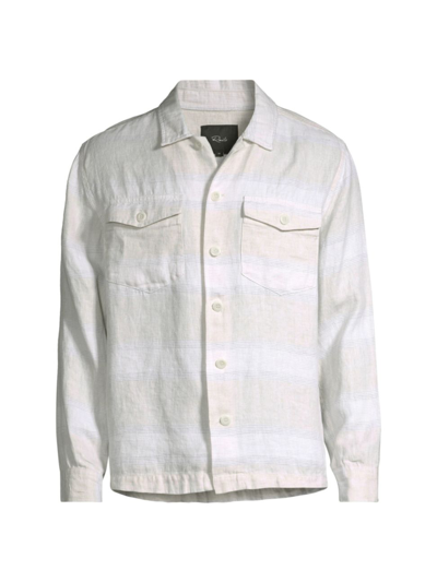 Shop Rails Men's Kerouac Striped Linen Shirt In Wicker Graphite Stripe