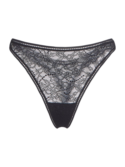 Shop Wolford Women's Lace Thong In Black