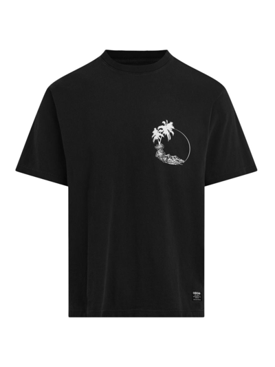 Shop Hudson Men's Graphic Cotton T-shirt In Black Palm