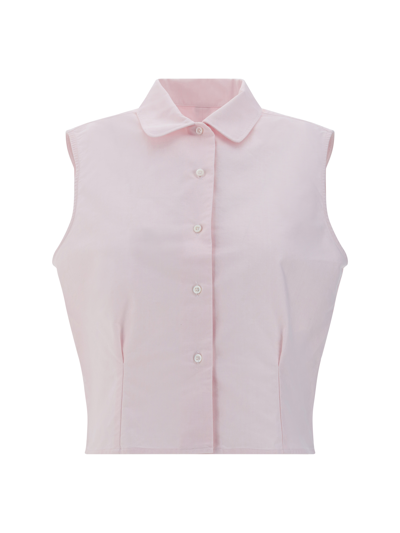 Shop Thom Browne Sleveless Shirt In Lt Pink