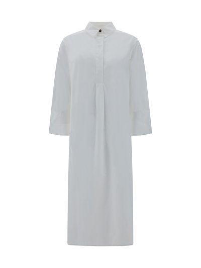 Shop Ganni Chemisier Dress In Bright White